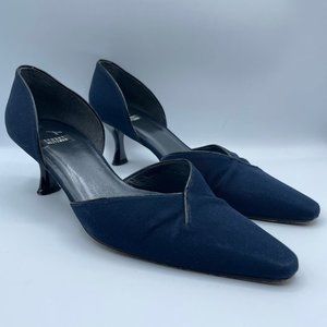 Stuart Weitzman Women's Blue Point Toe Slip On‎ Heels Sz 8